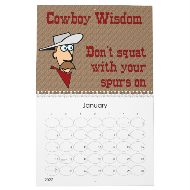 Cowboy-Klugheit Kalender (Jan 2027)