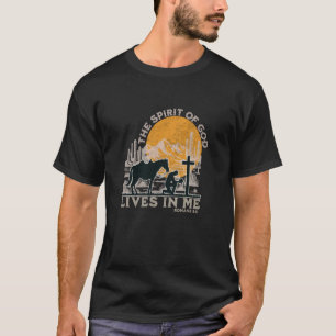 Cowboy kniet am Kreuz Christlicher Ehemann Vater J T-Shirt
