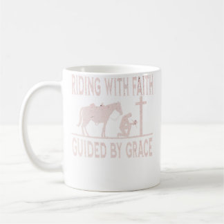 Cowboy kniet am Kreuz Reitender Glaube Gnade Chris Kaffeetasse
