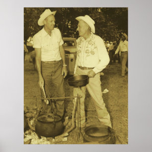 COWBOY KOCHT PLAKAT-DRUCK POSTER