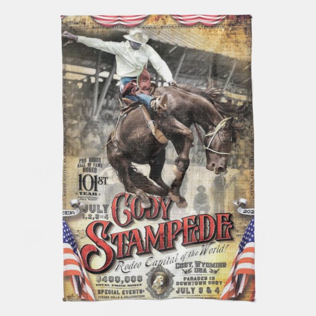 Cowboy Küchen Geschirrtuch (Vertikal)