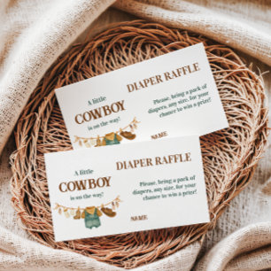 Cowboy Kuh Western Wäscheleine Babyparty Windel Begleitkarte
