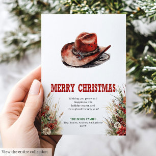 Cowboy-Land-Weihnachtsgrußkartendesign Feiertagskarte