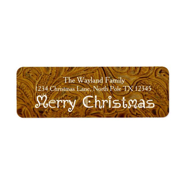 Cowboy Leather Holiday Address Labels (Vorne)