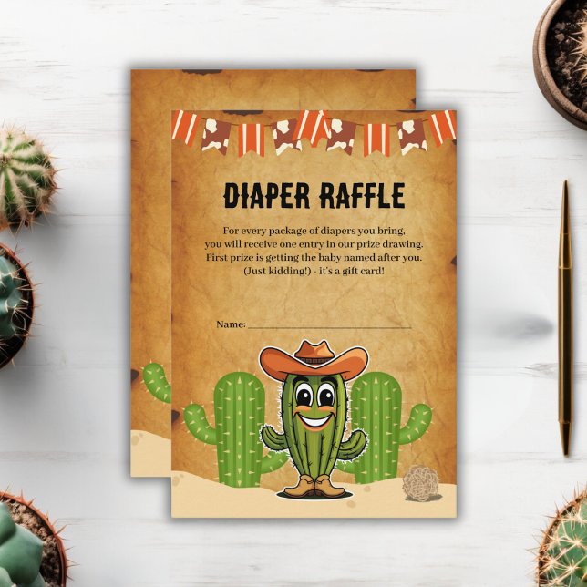 Cowboy Little Cactie Cactus Baby Shower Begleitkarte (Von Creator hochgeladen)