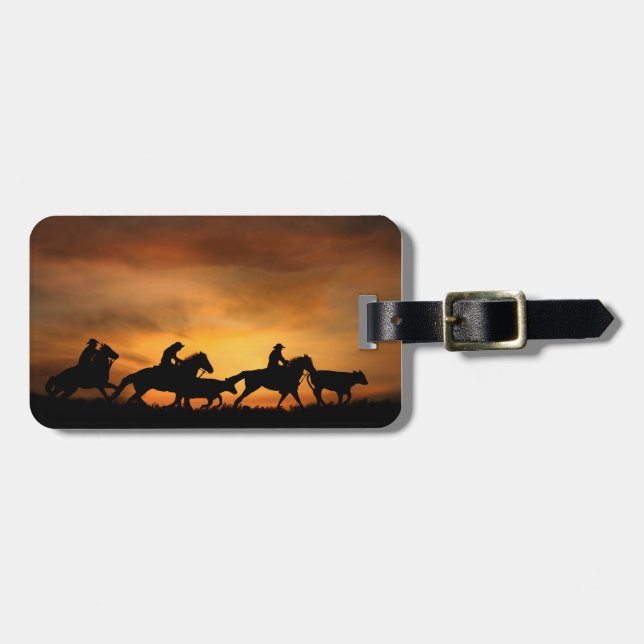 Cowboy Luggage Tags Gepäckanhänger (Vorderseite horizontal)
