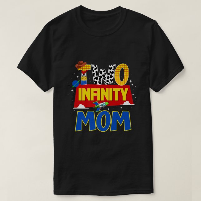 Cowboy Mama zwei Unendlichkeit und über die Geburt T-Shirt (Design vorne)