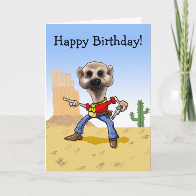 Cowboy Meerkat Karte (Vorderseite)