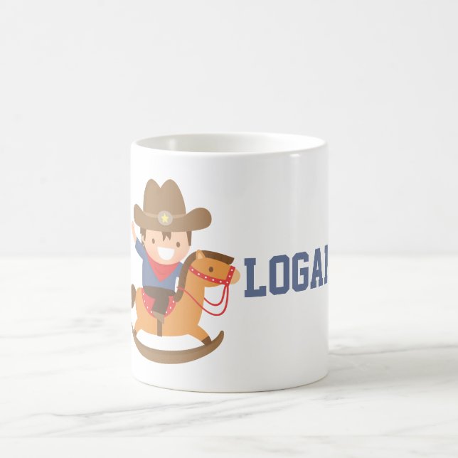 Cowboy mignon sur la tasse personnalisée de cheval (Centre)