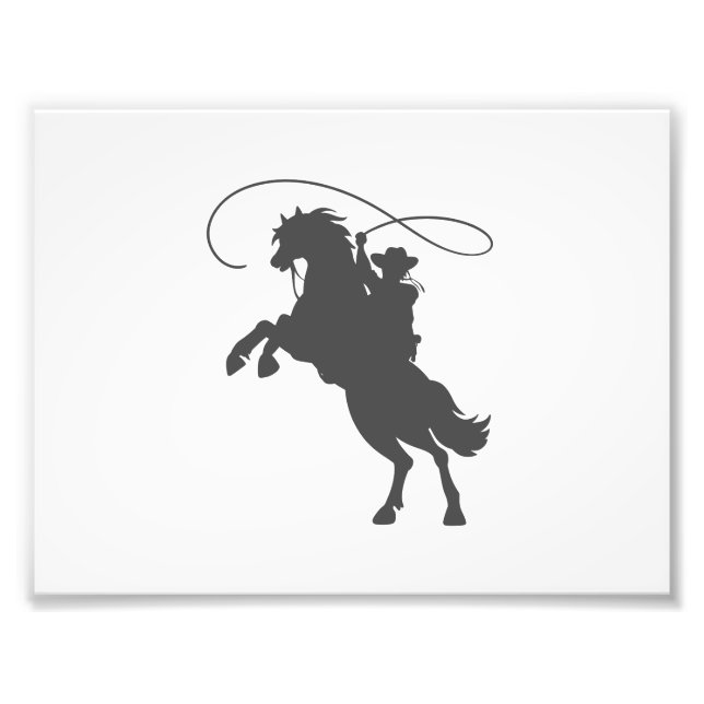 Cowboy mit Brillenreiten aufziehen Fotodruck (Vorne)