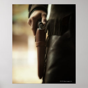 Cowboy mit Gewehr im Pistolenhalfter Poster