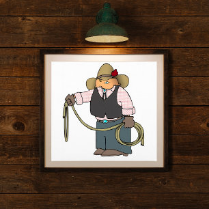 Cowboy mit Lasso Poster