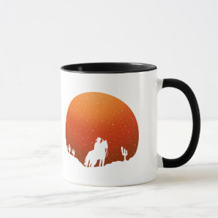 Cowboy mit Pferd Wilder West Sonnenuntergang Lands Tasse