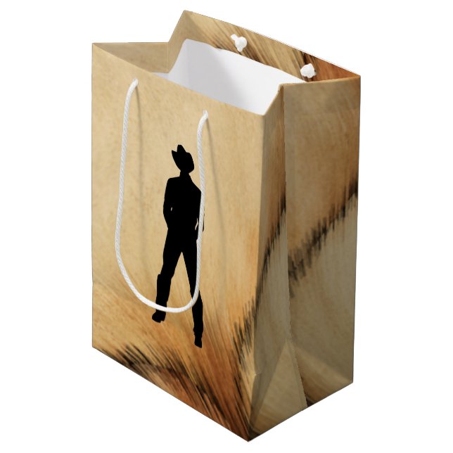 Cowboy Mittlere Geschenktüte (Vorderseite Schrägansicht)