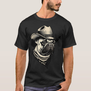 Cowboy-Mops-Hund Western Humor T-Shirt