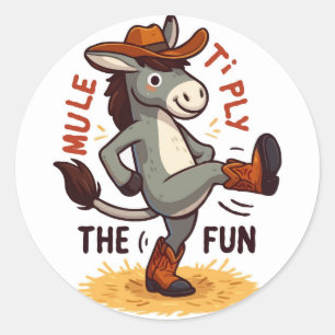 Cowboy Mule - Mule-tily der Spaß Runder Aufkleber