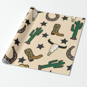 Cowboy-Muster Geschenkpapier