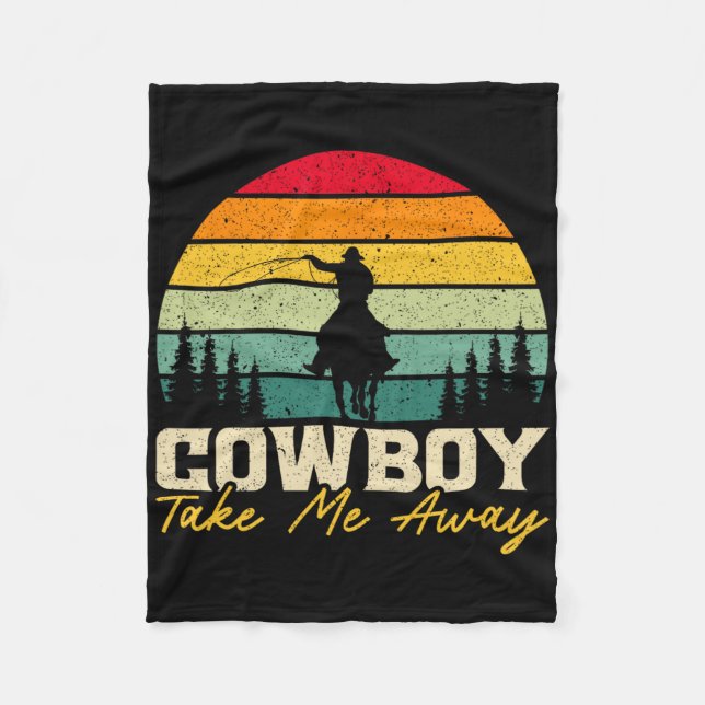 Cowboy Nimm mich weg Western Rodeo Horseck Reiten  Fleecedecke (Vorderseite)
