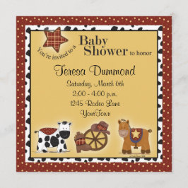 Cowboy-oder Cowgirl-Babyparty-Einladung Einladung