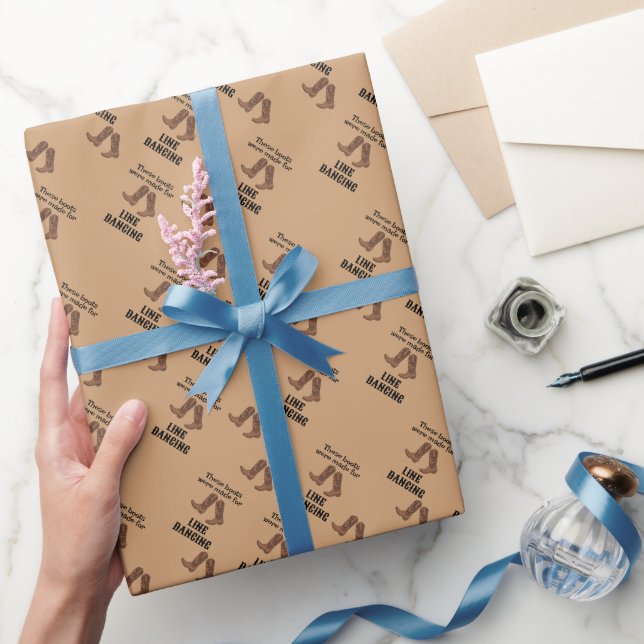 Cowboy oder Cowgirl Boots Line tanzen Ihre Farbe Geschenkpapier (Schenken)