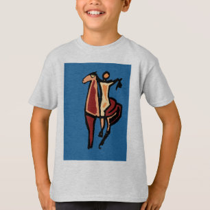 Cowboy on Horse Abstrakter Kubismus T-Shirt