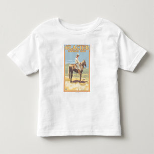 Cowboy on Horseback - Glacier National Park, Kleinkind T-shirt