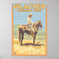 Cowboy on Horseback - Glacier National Park, MT
