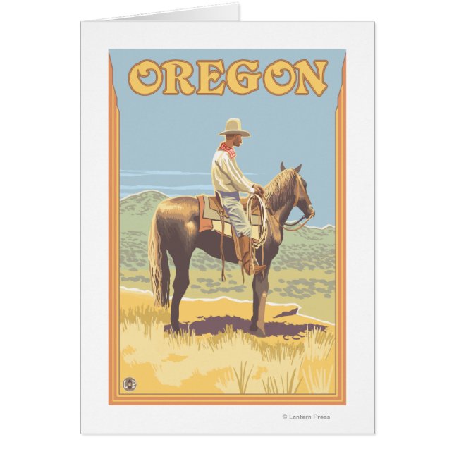 Cowboy on Horseback - Vintage Travel Poster (Vorne)