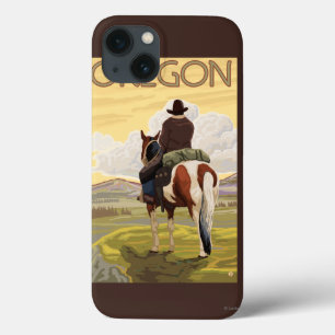 Cowboy on Horseback Vintage Travel Poster title_seo2