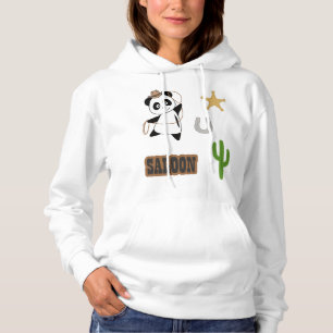 Cowboy Panda Bear Saloon Western Hoodie