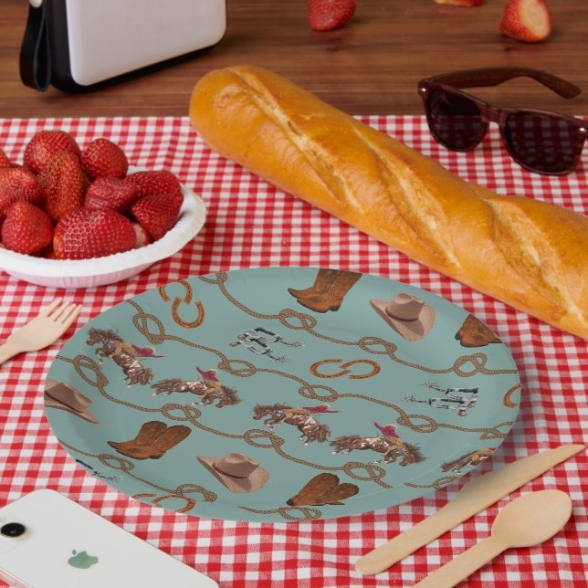 Cowboy-Party Essentials  Pappteller (Picknick)