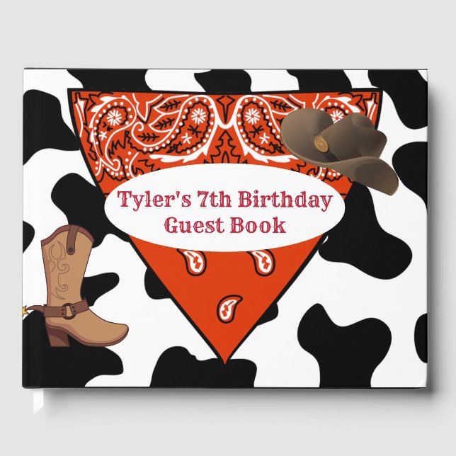 Cowboy Party Gästebuch (Vorderseite)