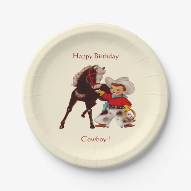 Cowboy-Party Pappteller (Vorderseite)