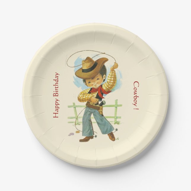 Cowboy-Party Pappteller (Vorderseite)