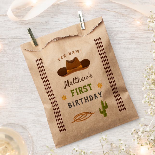 Cowboy Party Saloon Wild West Western Boy Birthday Geschenktütchen (Ausgeschnitten)