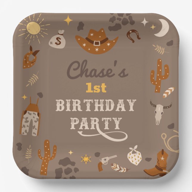 Cowboy Party Teller | Western Paper Teller (Vorderseite)