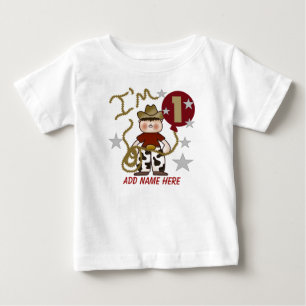 Cowboy personnalisé 1er Tshirt d'anniversaire