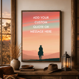 Cowboy Pferd Sonnenuntergang - Erstelle Deinen eig Poster
