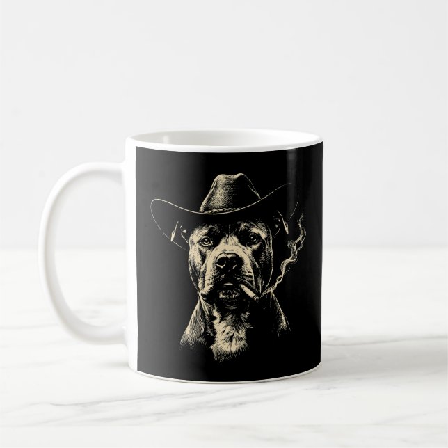Cowboy Pit Bull Kaffeetasse (Links)