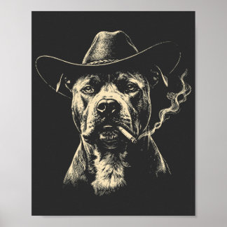 Cowboy Pit Bull Poster