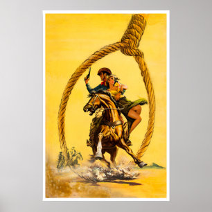 Cowboy-Plakat Western Outlaw Art Gun Fighter Druck Poster