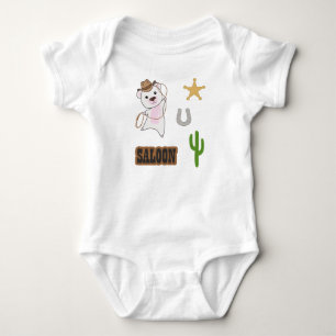 Cowboy Polar Bear Saloon Western Sticker Baby Strampler