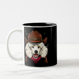 Cowboy Poodle Western Rodeo Cowboy Hat und Bandana Zweifarbige Tasse