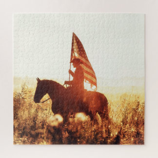 Cowboy Portrait USA Flag Thema.