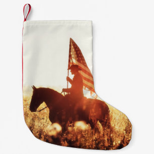 Cowboy Portrait USA Flag Thema. Kleiner Weihnachtsstrumpf
