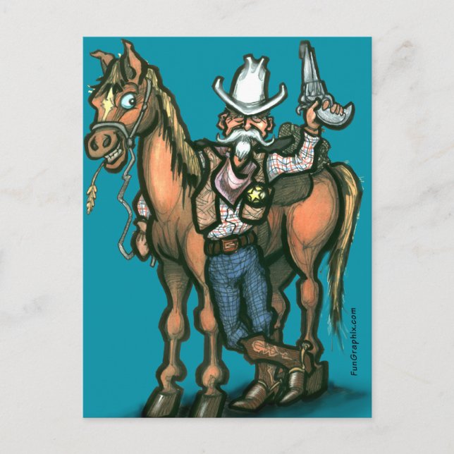 Cowboy Postkarte (Vorderseite)