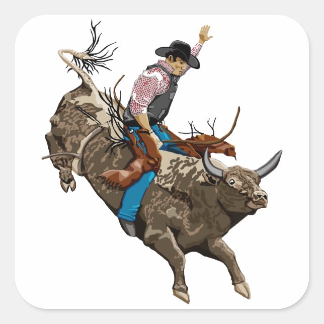 Cowboy Quadratischer Aufkleber (Vorderseite)
