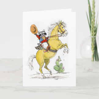 Cowboy Raccoon Happy Birthday! Karte