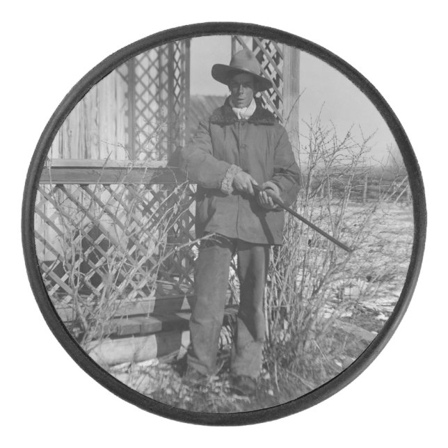 Cowboy Rancher oder kanadischer Gesetzentwurf des  Eishockey Puck (Vorderseite)