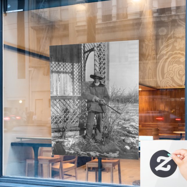 Cowboy Rancher oder kanadischer Gesetzentwurf des  Fensteraufkleber (Café-Fenster)